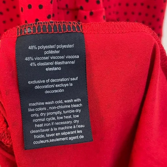 Tommy Hilfiger Dress Women’s XXL Red Polka Dot Tiered Midi Stretch - Picture 11 of 11
